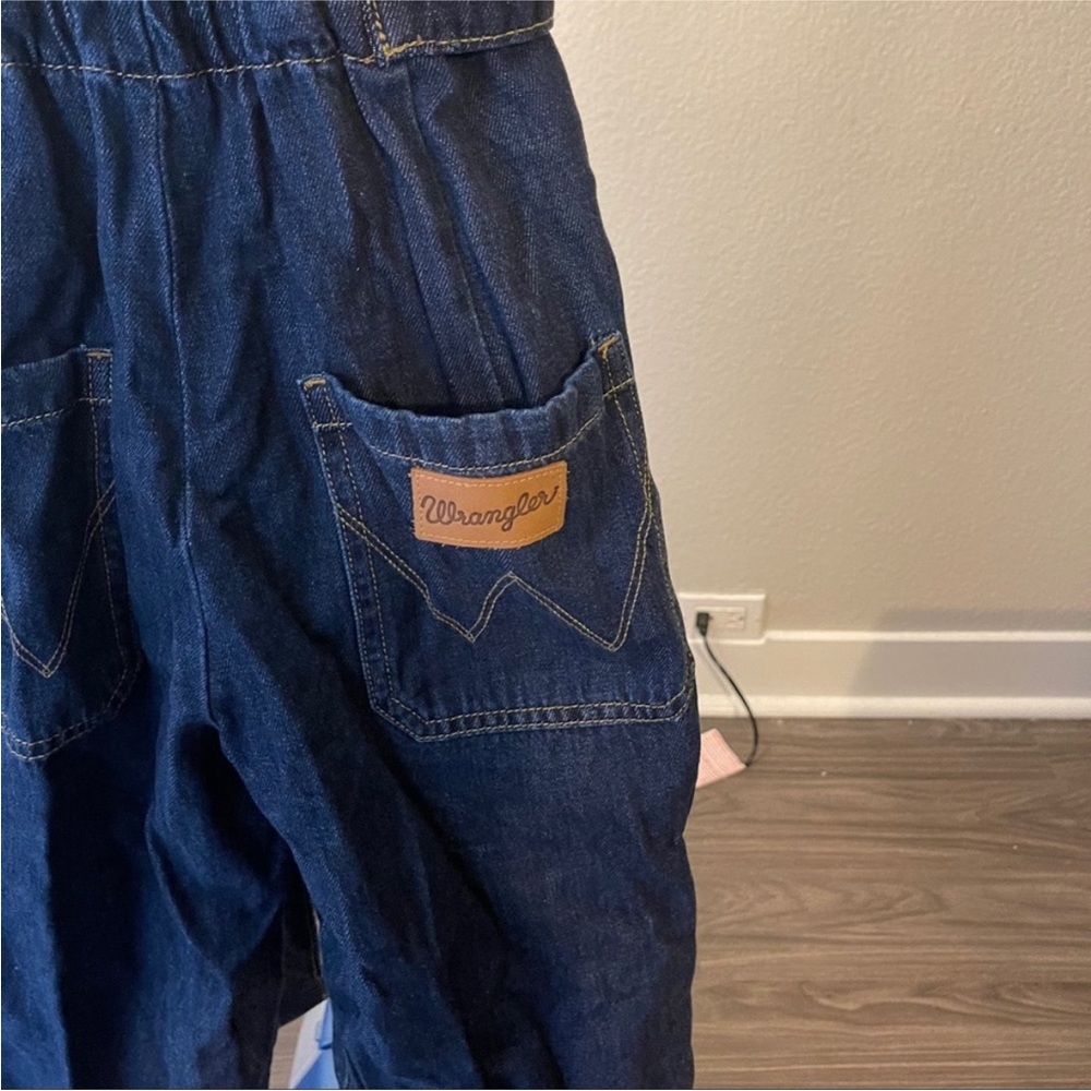 Wrangler Dark Indigo Denim Belted Short-Sleeve Jumpsuit - Picture 7 of 16